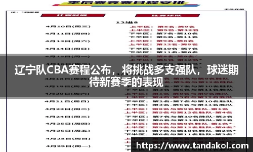 辽宁队CBA赛程公布，将挑战多支强队，球迷期待新赛季的表现