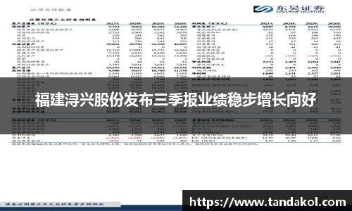 福建浔兴股份发布三季报业绩稳步增长向好