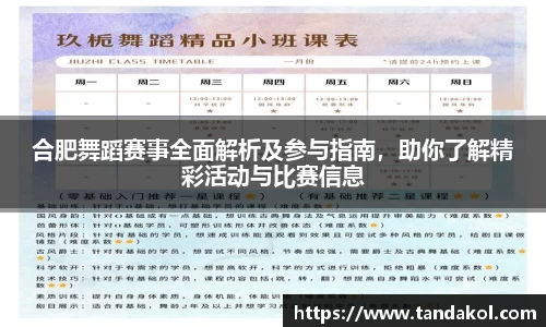 合肥舞蹈赛事全面解析及参与指南，助你了解精彩活动与比赛信息
