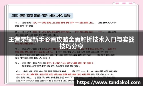 王者荣耀新手必看攻略全面解析技术入门与实战技巧分享
